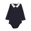 Coco Blanc Navy Peter Pan Thin Ribbed Onesie