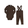 Little Parni  Brown Onesie + Overall Set K725