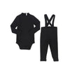 Little Parni  Black Onesie + Overall Set K725