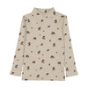 Farren and Me Mockneck Ochre Floral Print T-Shirt.