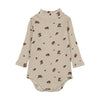 Farren and Me Mockneck Ochre Floral Print Onesie.