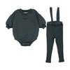 Farren & Me Washed edge  Washed Black Overall Set