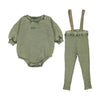 Farren & Me Washed edge  Washed Khaki Overall Set