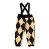 Limited Edition Black/White Argyle Printed Overalls