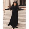 Little Parni Girls Maxi Black Jumper w Attached Turtleneck Robe K440 PREORDER - FINAL SALE