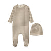 Mema Knits Mink Gingham Footie