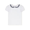 Madeleine Girl Shortsleeve White Sailor Tee