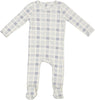 Bonjoy Plaid Ivory/Blue Footie