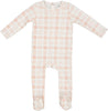 Bonjoy Plaid Ivory/Pink Footie