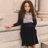 Little Parni Girls Velour Plum Skirt K456