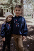 Retrokid Miles Plaid Logo Navy Collar Sweatshirt