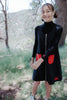Retrokid Ruby Sleeveless Cord Pockets Black/ Red Dress