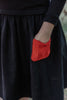 Retrokid Ruby Waisted Cord Pocket Black/ Red Skirt