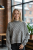 Twinset Mockneck Medium Grey/ Micro Logo Light Grey Sweater