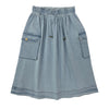 Sciacca Cotton Pocket Regular Length Blue Chambray Skirt