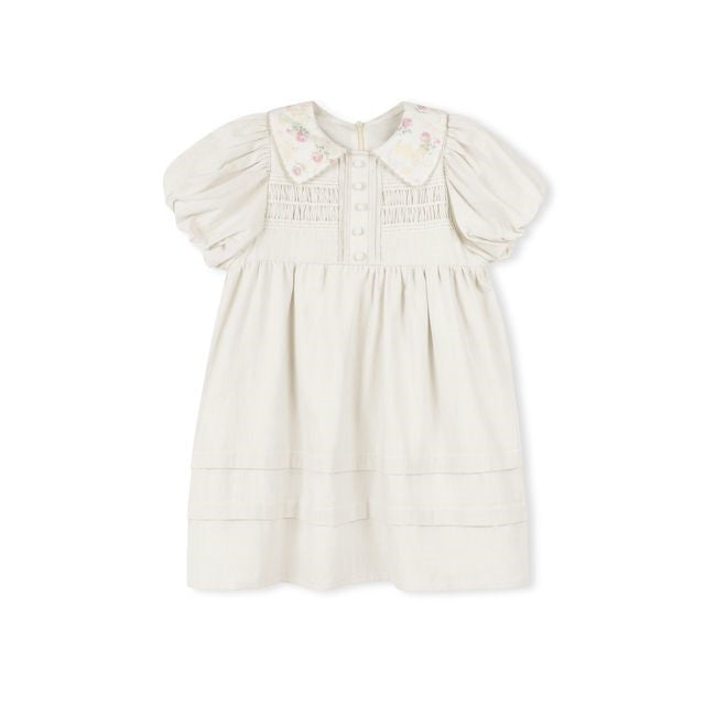Madeleine Girls Shortsleeve Floral Collar Smocked Dress | Macaroni Kids Madeleine Girls Shortsleeve Floral Collar Smocked Dress | Macaroni Kids