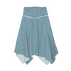 Urban Edge Uneven Light Denim Skirt