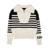 Urban Edge Striped Half Zip Black & White Sweatshirt