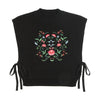 Urban Edge Embroidered Knit Black Vest