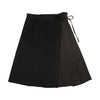 Urban Edge Pleated Wrap Black Skirt