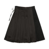 Urban Edge Pleated Wrap Black Skirt