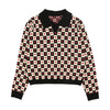 Urban Edge Checkered Heart Black & White Polo Sweater