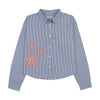 Urban Edge Star Patch Pinstripe Navy Striped/ Star Shirt