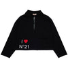 No. 21 Black Felpa Half Zip Sweatshirt