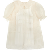 Jnby beige/Tulle Detail Short Sleeve Dress