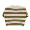 Piupiuchick Knitted Sweater - Ecru/ Green Stripe