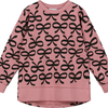 Beau Loves Dusty Rose Bows Dusty Rose Bows Relaxed Fit Sweater