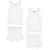 Dott Child White Boys Sleeveless Tank Undershirt and Undies Set - 2 Pack.