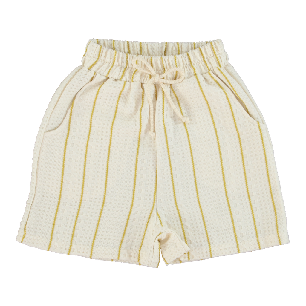 Bebe Organic Natural Waffle Levi Shorts | Macaroni Kids