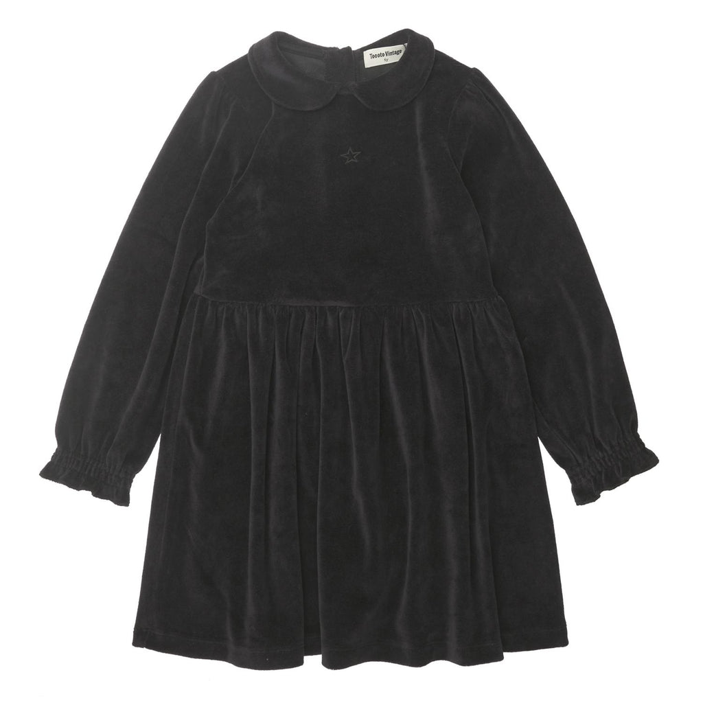 Tocoto Vintage Black Kid velvet dress