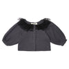 Tocoto Vintage Dark Grey T-shirt with buttons tulle stars baby