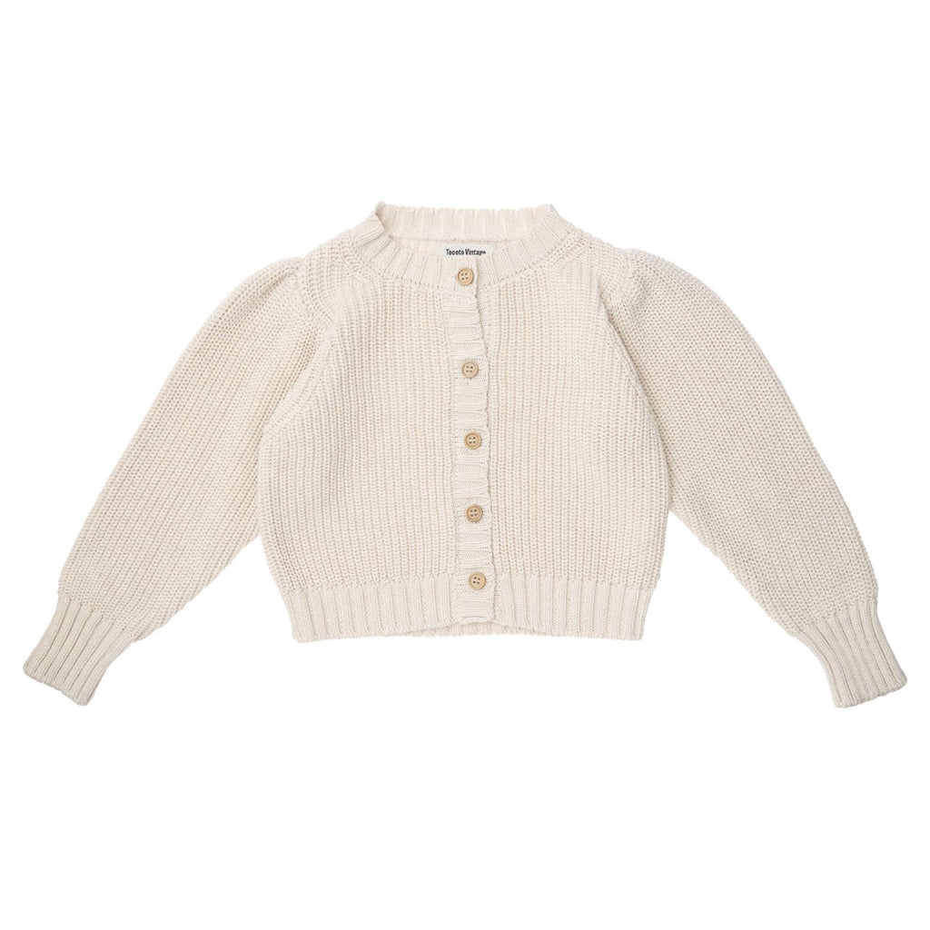 Tocoto Vintage Basic Off White pearl knit jacket