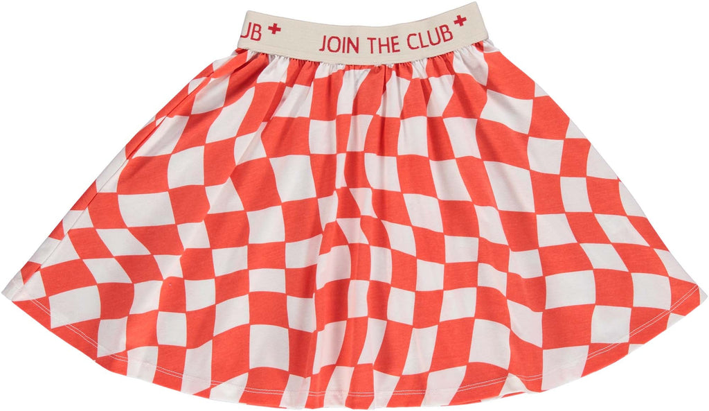 Beau Loves Red Orange Check Circle Skirt - Macaroni Kids
