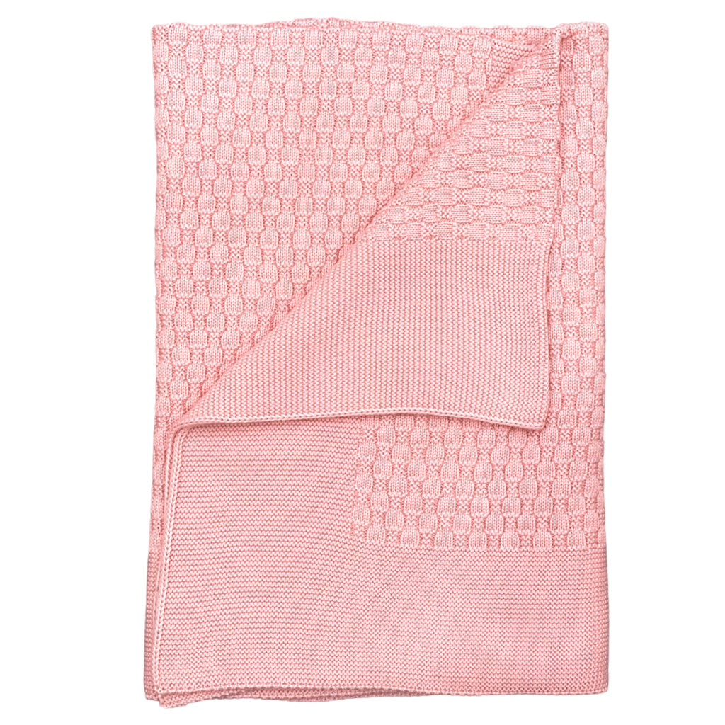 Carmina Antique Pink Textured Knit Blanket - Macaroni Kids