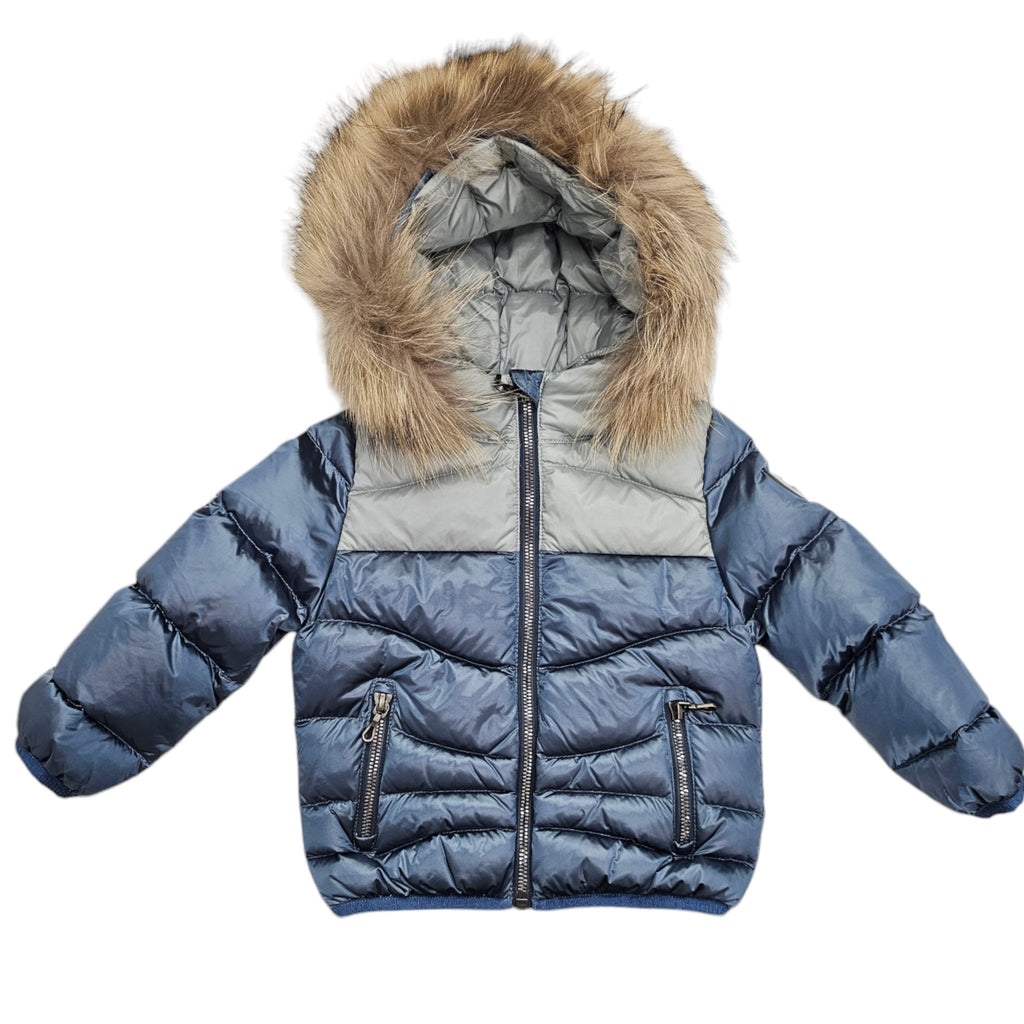 Colmar Baby Blue Down Jacket With fur 3482 - Macaroni Kids