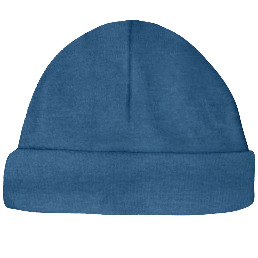 Coton Pompom Blue Baby Hat for Natural Accent Set- Boy - Macaroni Kids