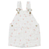 Dotty Dungarees Floral Cream Overall Shorts - Macaroni Kids