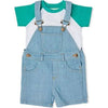 Dotty Dungarees Pale Denim Overall Shorts - Macaroni Kids