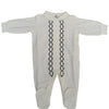 Elisabetta Franchi Be022 Baby L-Sleeve Collared Footie Embroidery - Macaroni Kids