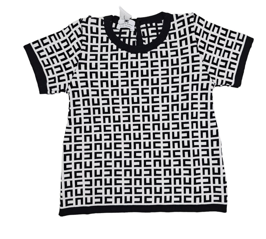 Elisabetta Franchi Be025 Logo Knit Shirt Sleeve T-Shirt - Macaroni Kids