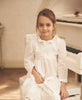 Pernille Pure White La Robe Neigee With Embroided Frill Collar