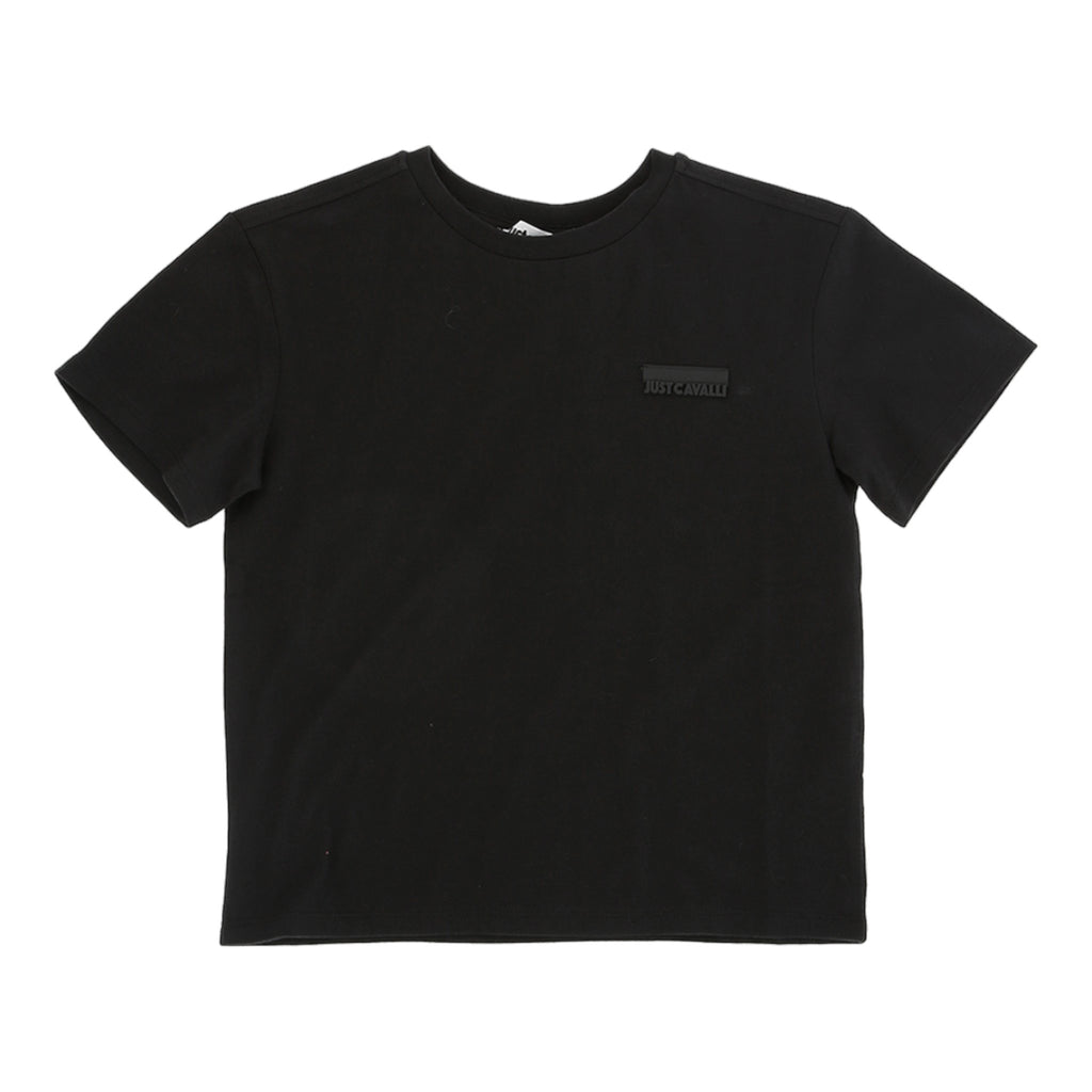 Just Cavalli Black Short Sleeve T Shirt W Logo - Macaroni Kids