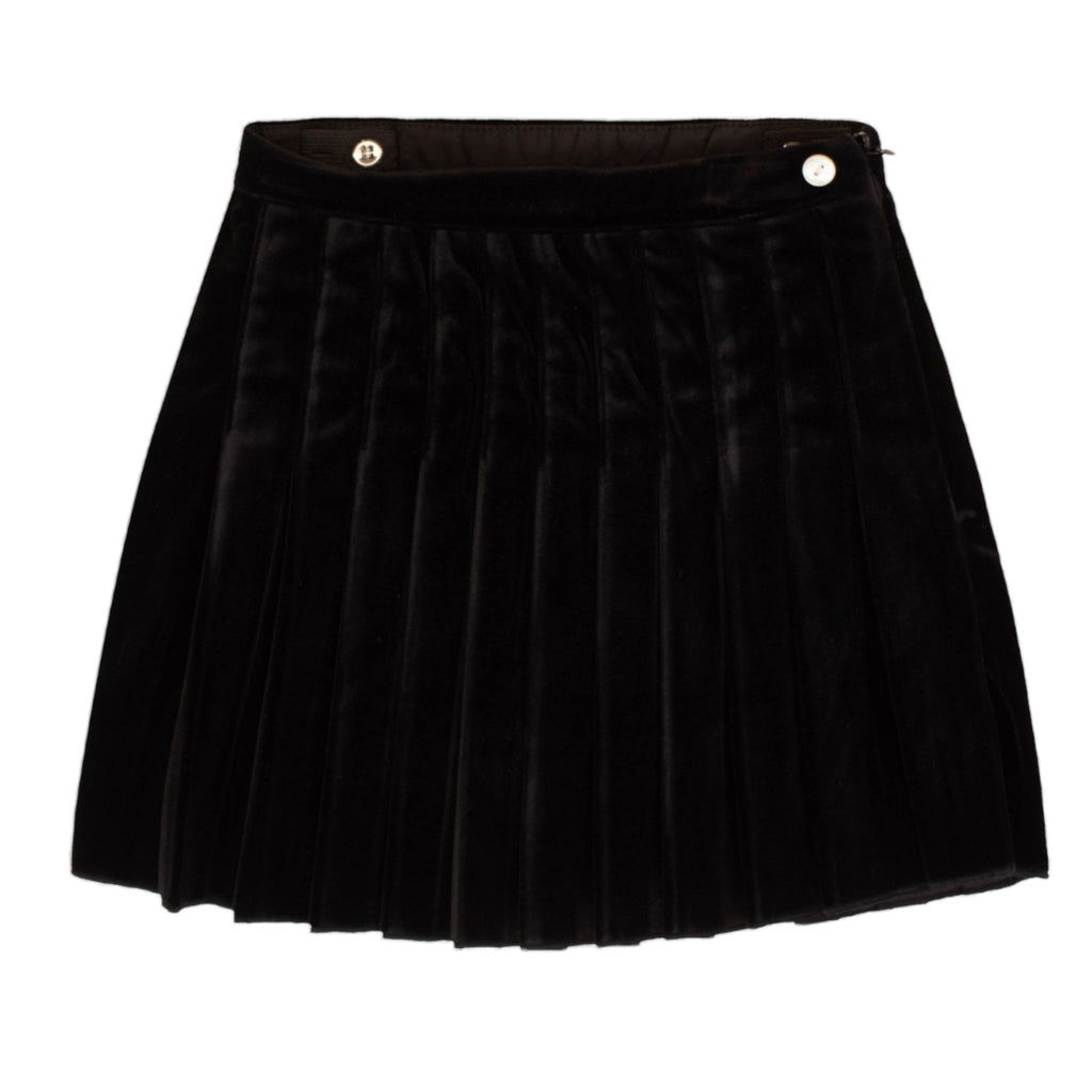 Kipp Black Velvet Pleat Skirt - Macaroni Kids