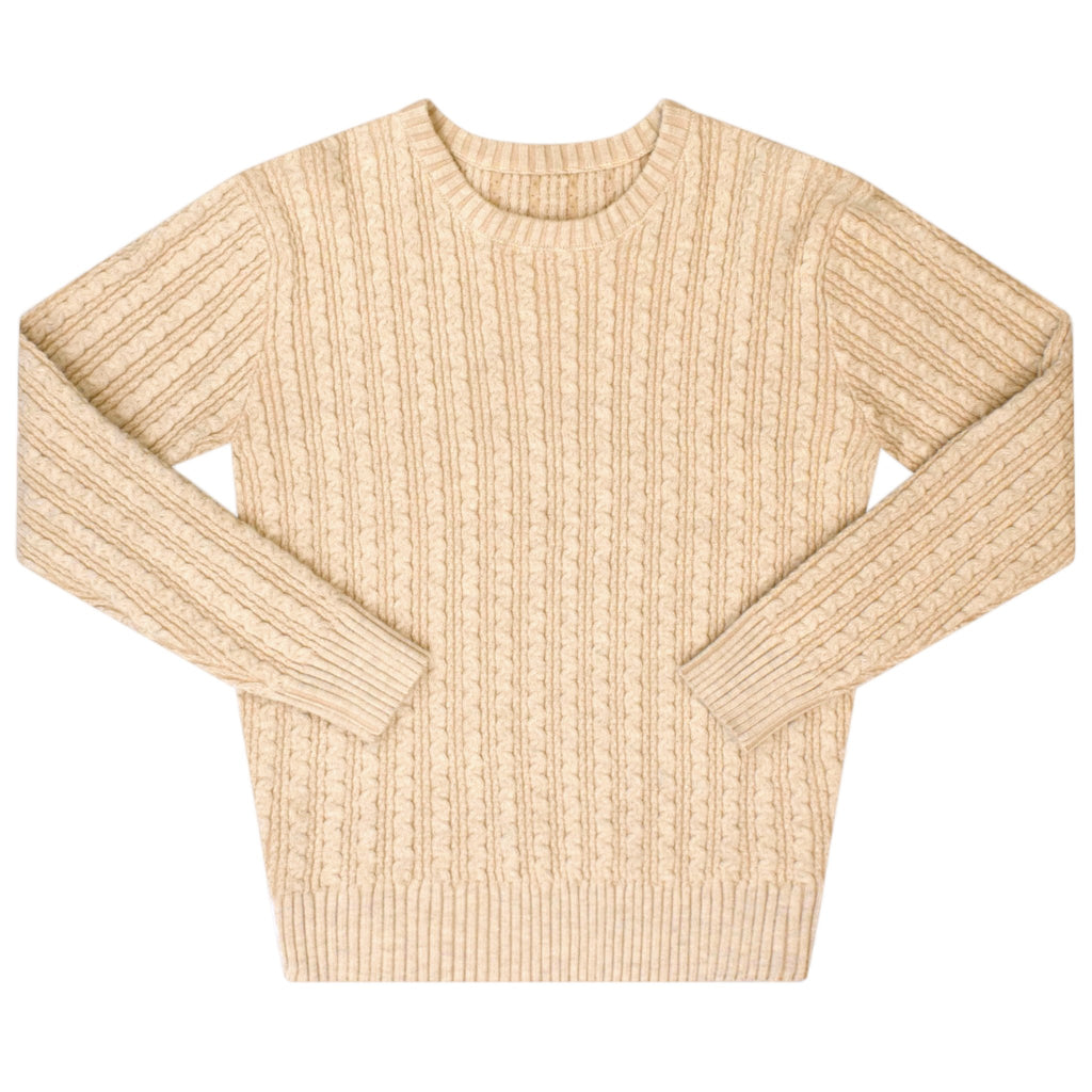 Kipp Two Tone Cable Sweater - Tan - Macaroni Kids