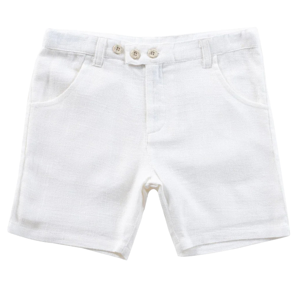 Kipp White Linen Shorts - Macaroni Kids