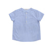 Little Parni Blue and White Stripe Boys Shirt K404 - Macaroni Kids
